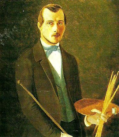 broderna von wrights sjalvportratt med palett oil painting image
